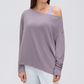 Wholesale Women's Activewear Loose Asymmetric-Shoulder Long-Sleeve Yoga Top