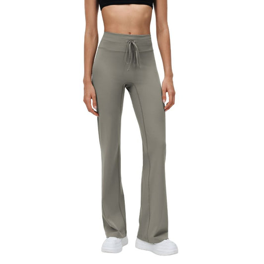 Wholesale High-Waisted Drawstring Flared Pants