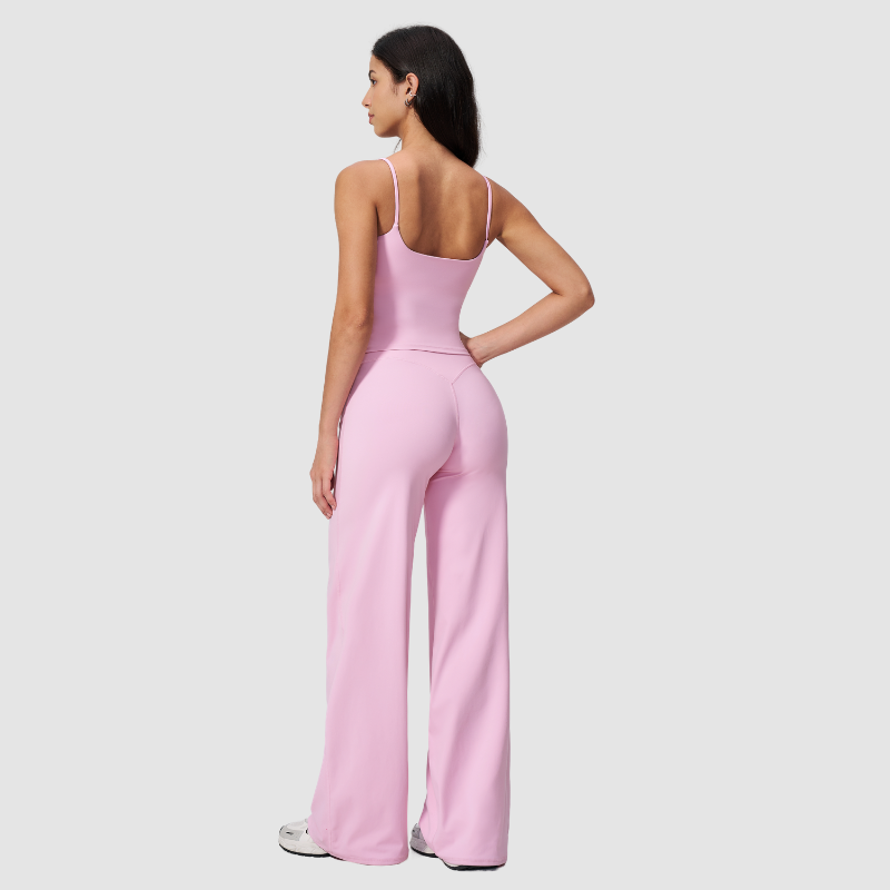 Wholesale Women's Brushed Sports vest+Loose sweatpants 2-piece set