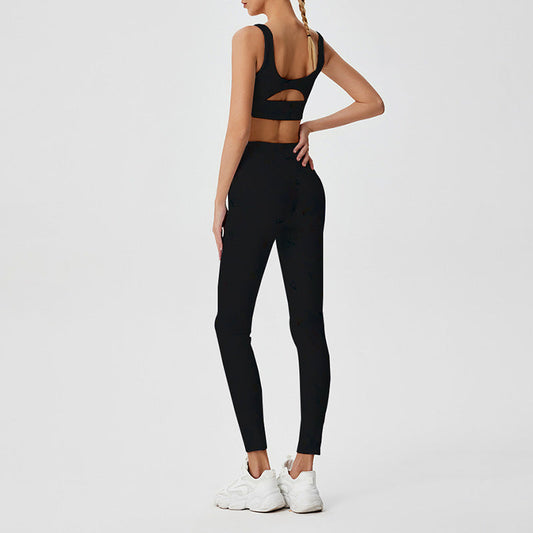 Camouflage print Sports Bra + high waist leggings 2-piece set
