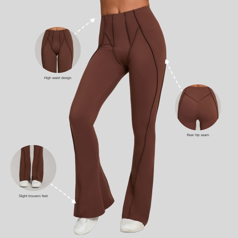 High-waisted and slightly flared casual athletic pants