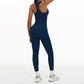 Racerback Sports top + High-waisted leggings 2-Piece Set