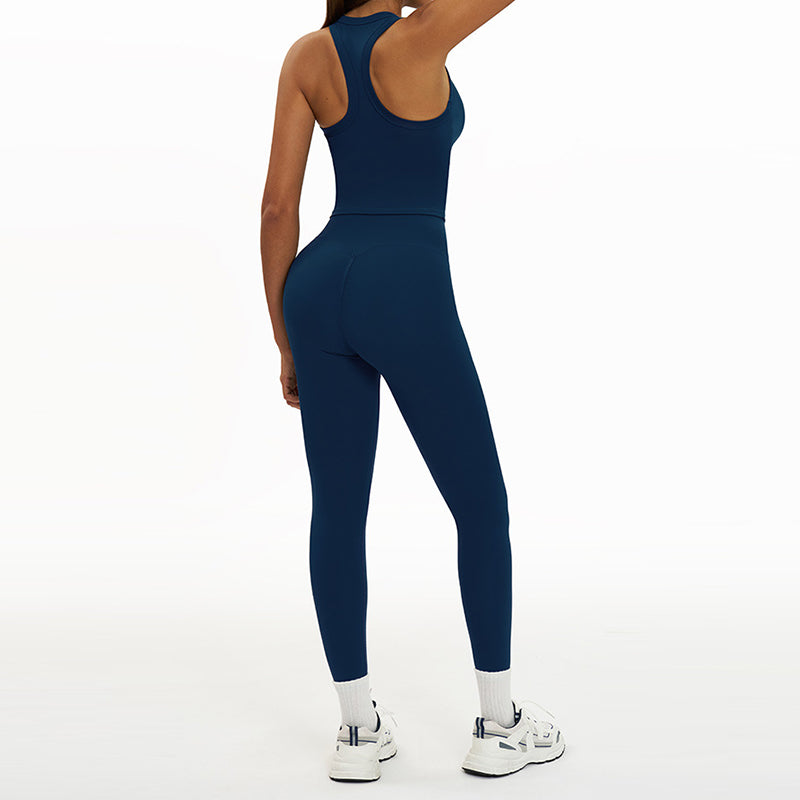 Racerback Sports top + High-waisted leggings 2-Piece Set