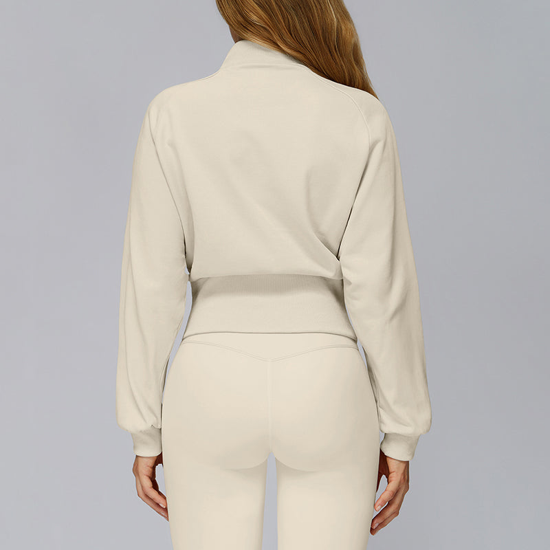 Stand collar warm sports short jacket