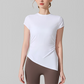 Wholesale Naked-Feel Slit-Hem Short Sleeve Yoga T-Shirt – Slim Fit Sports Top