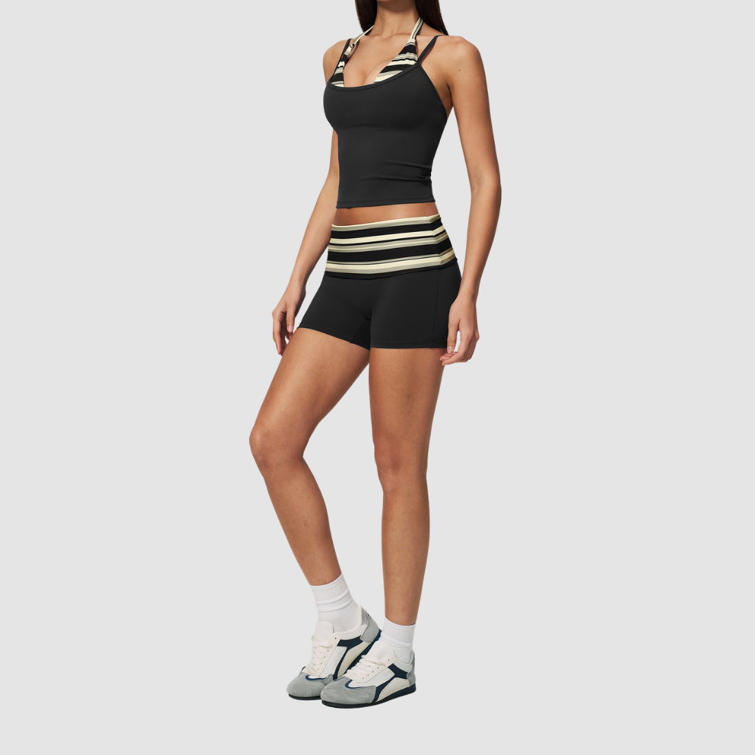 Wholesale Women’s Polka-Dot Racerback Tank & Shorts Yoga Set