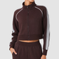 Wholesale Women's Activewear Color-Block Stand-Collar Zip Pocket Cropped Sports Jacket