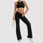 Wholesale Women's Sleeveless Yoga Set – Tummy Control Butt-Lifting Flare Pants 1081+9089