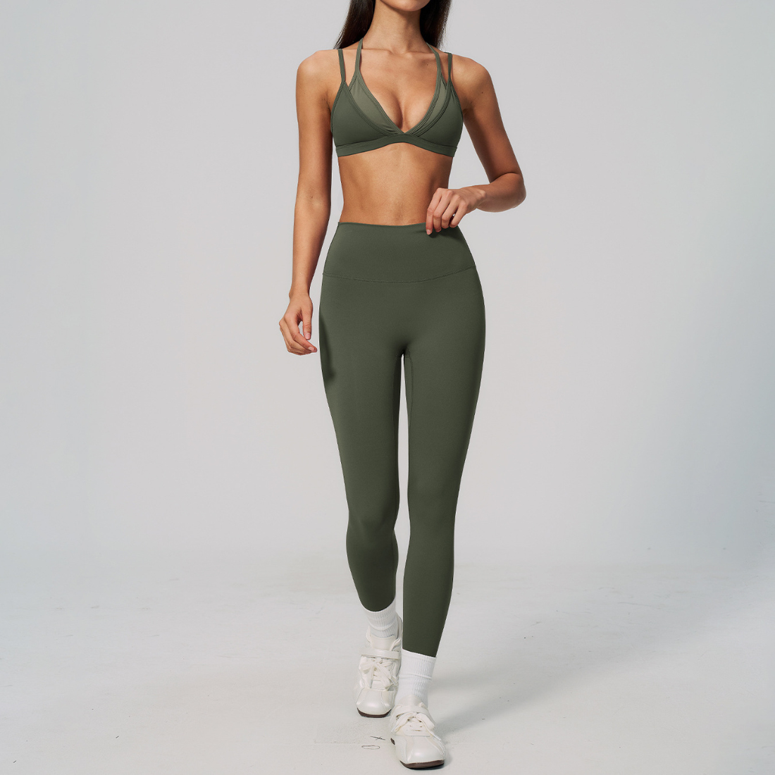 Wholesale Wholesale Slim Strap Yoga Set – Naked-Feel Bra+ Running Fitness Leggings