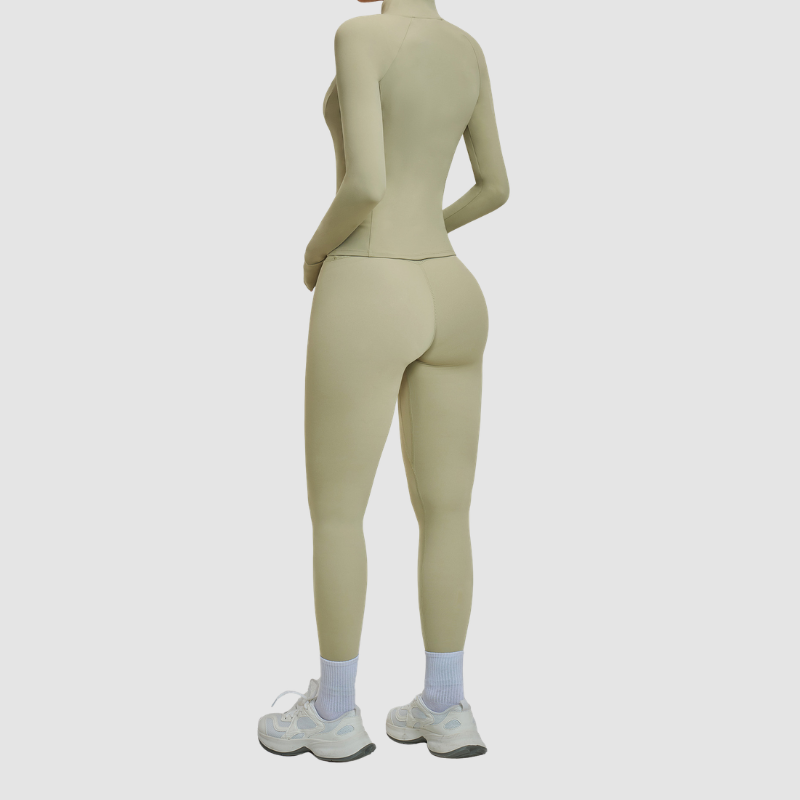 Wholesale women's zipper casual jacket+athletic leggings | Wonderxfans bulk activewear
