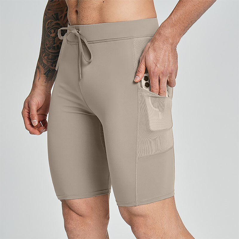Wholesale Men's High-Waist Compression Shorts – Tummy Control Double-Layer Gym Shorts