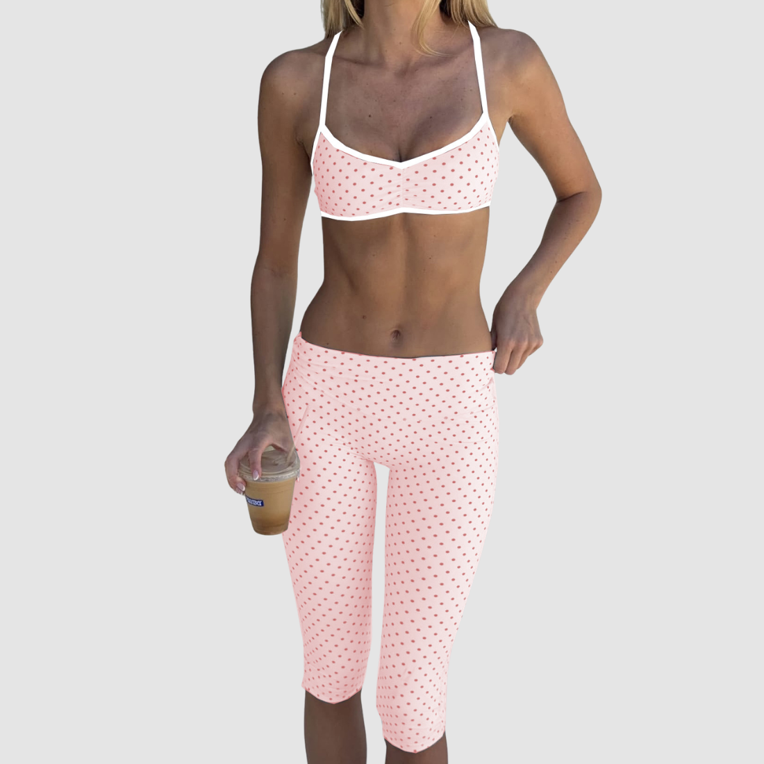Wholesale Women’s Printed Racerback Tank+Capri Pants Set