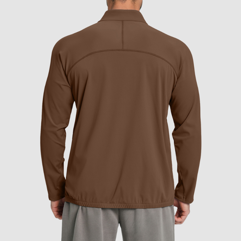 Wholesale Men's Mock Neck Long Sleeve Athletic Jacket – Moisture-Wicking Gym Fitness Training Outerwear