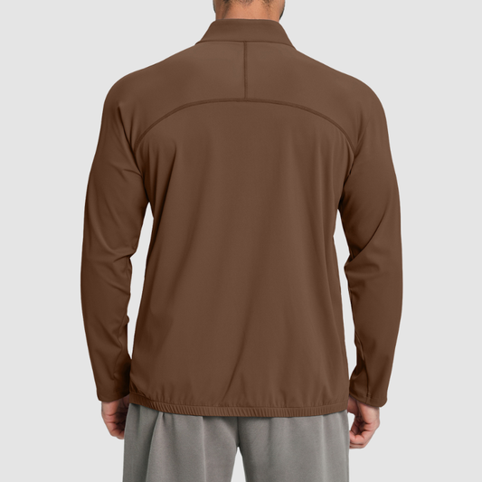 Wholesale Men's Mock Neck Long Sleeve Athletic Jacket – Moisture-Wicking Gym Fitness Training Outerwear