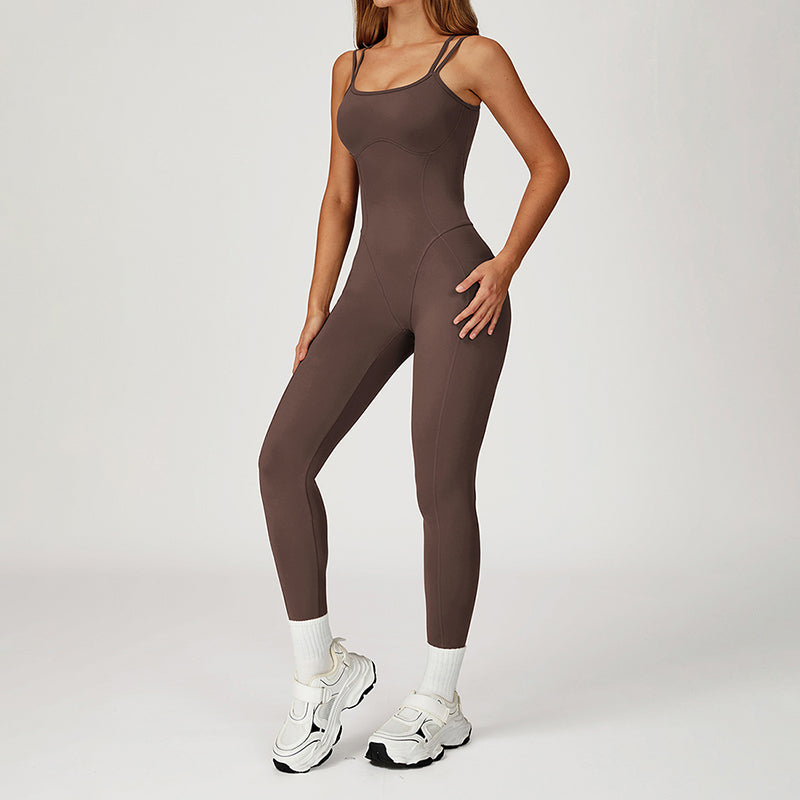 Cross-back ONE-PIECE HIP LIFTING SPORTS AND FITNESS SET