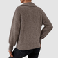 Wholesale Women's Sweaters Polo-Collar Zip Long-Sleeve Knit Sweater Top