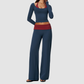 Wholesale Women’s Long-Sleeve Top & Wide-Leg Yoga Pants Set