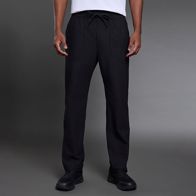 Elastic Waist Straight Leg Casual Pants