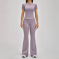Wholesale Round Neck Short Sleeve Tank Top+High Waist pants 2-piece Set