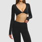 Wholesale Long Sleeve V-Neck Fashion Short | Wonderxfans bulk activewear