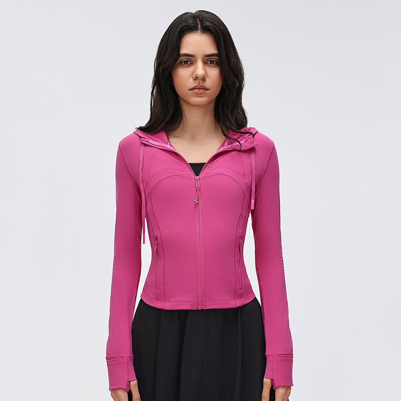 Wholesale Short Hooded Yoga Athletic Jacket