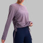 Round neck yoga long-sleeved cover-up