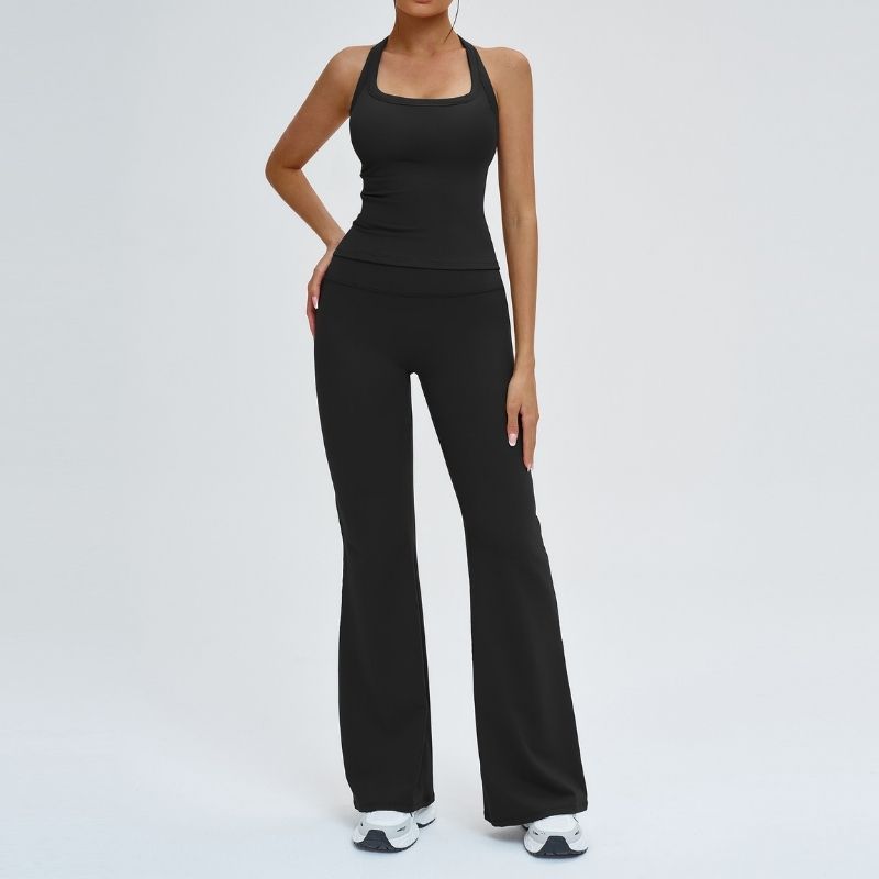 Wholesale Halter tank top + Sports Flared Pants