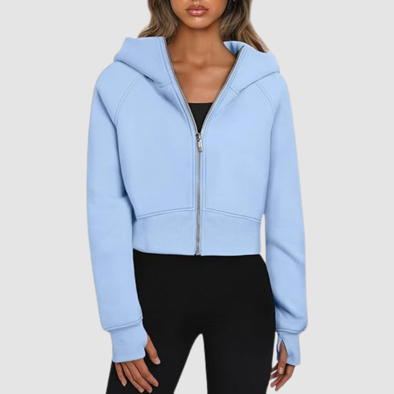 Wholesale Cropped Zip Up Hoodie