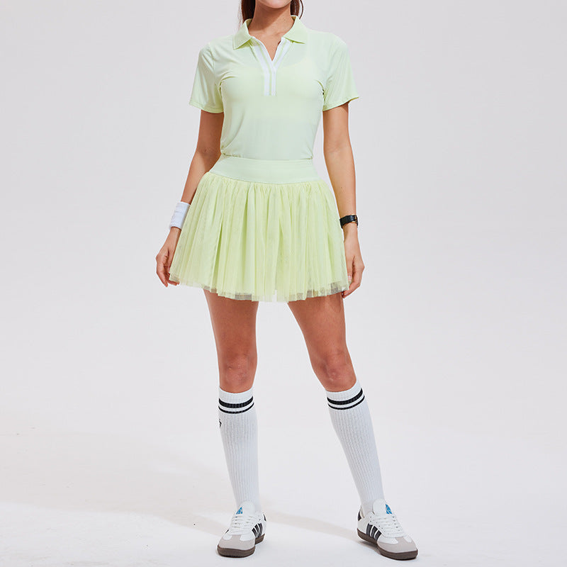 Polo-V Mesh A-Line Skort Set