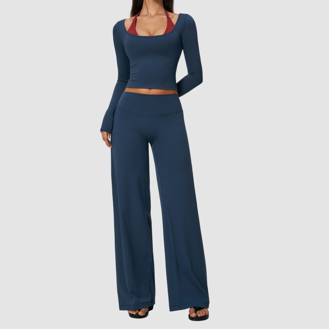 Wholesale Women’s Long-Sleeve & Wide-Leg Yoga Pants Set