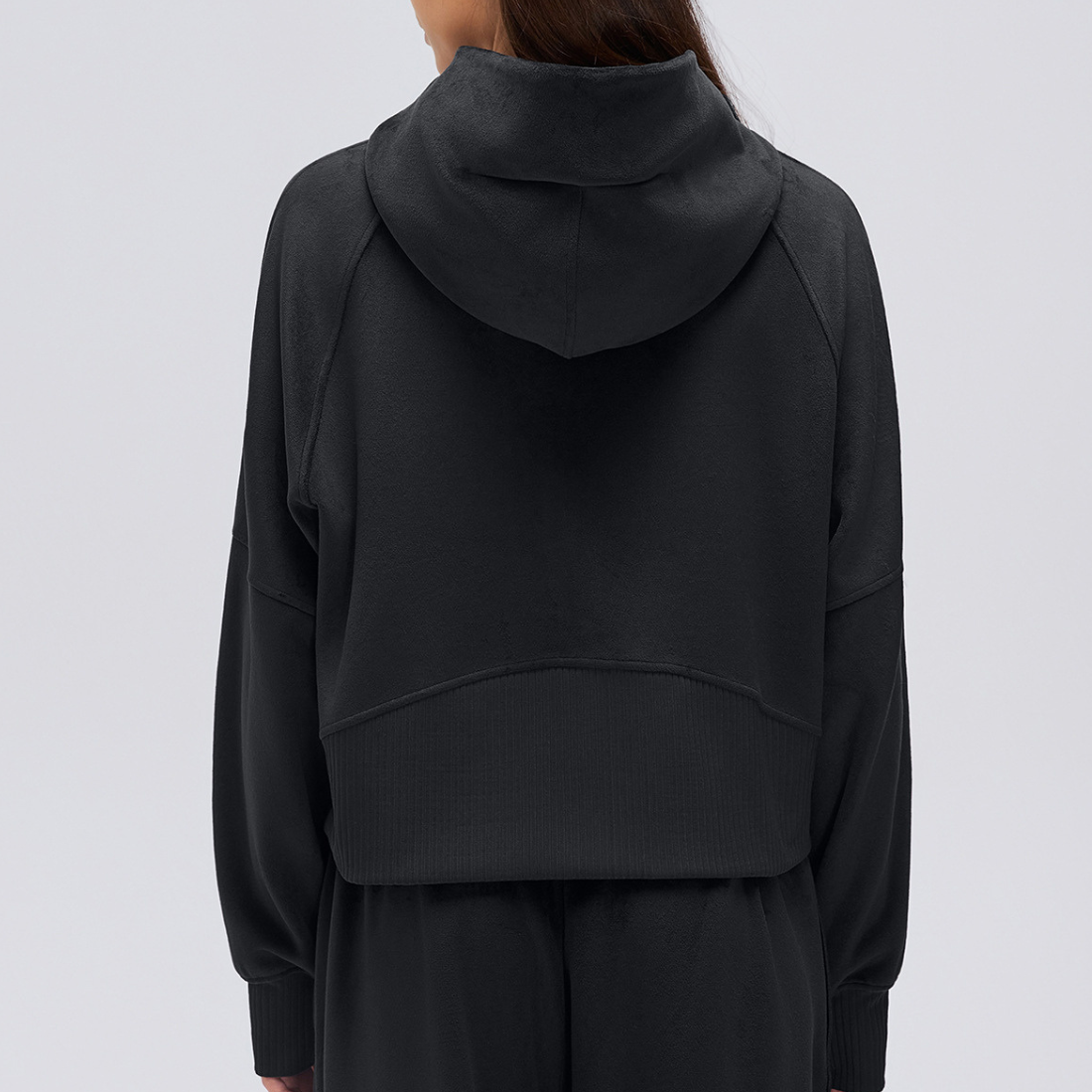 Wholesale Zip Up Hoodie Women's Cropped Hooded Sports Jacket