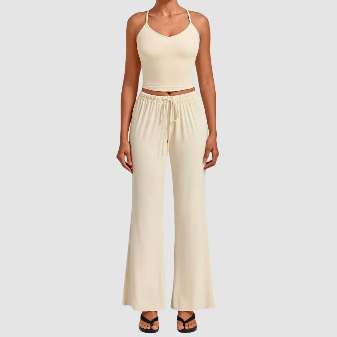 Wholesale Women’s Backless Cami & Straight-Leg Pants Yoga Set
