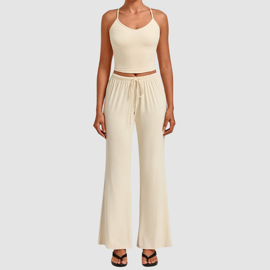 Wholesale Women’s Backless Cami & Straight-Leg Pants Yoga Set