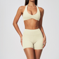 Wholesale Women's Halter Neck Yoga Set – Padded Bra & High-Waist Shorts Activewear