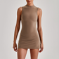 Wholesale Naked-Feel Yoga Set – Sleeveless Crop Top & High-Waist Shorts 2-Piece Activewear