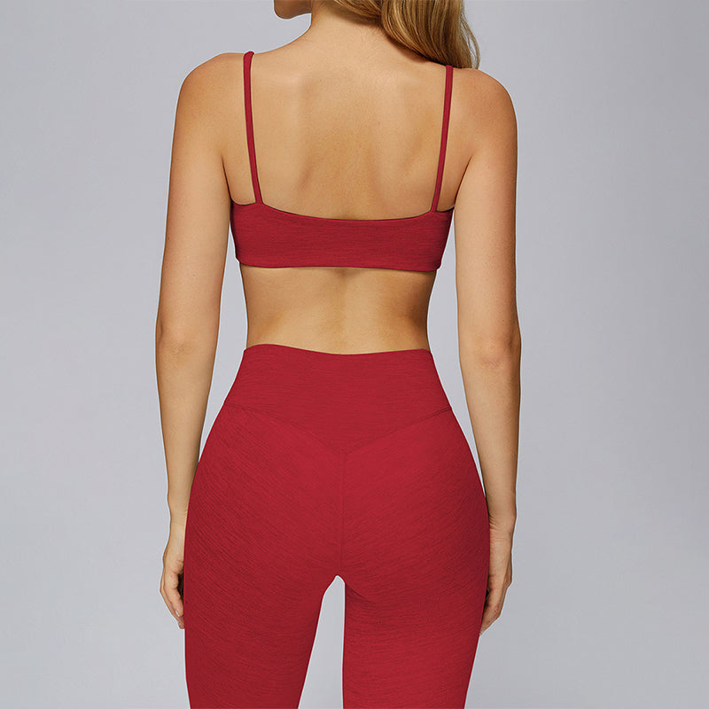 Spaghetti Strap Sports Bra + Sports Pants 2-Piece Set