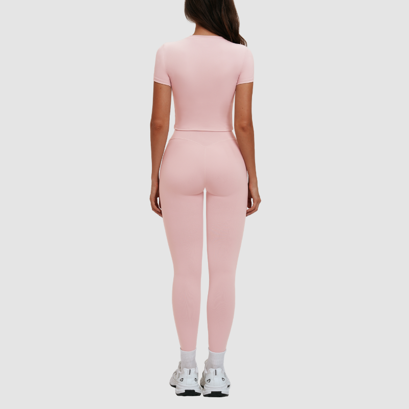 Wholesale solid color short-sleeved T-shirt + leggings