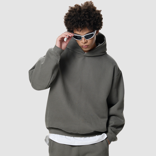 Wholesale Men Cropped Wide Fleece Hoodie | Wonderxfans bulk activewear