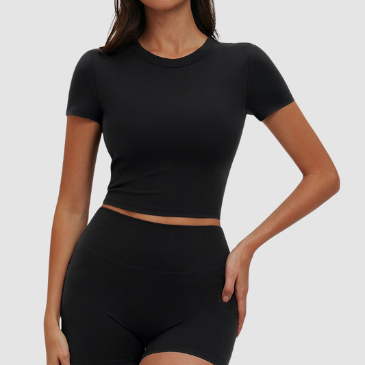 Wholesale women's solid color short-sleeved T-shirts | Wonderxfans bulk activewear