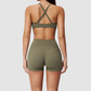 Wholesale Women's Sports Bra and Shorts Set – Creamy Brushed Fabric Fitness Set