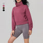 High-neck short loose sweatshirt