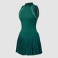 Wholesale Women's Half-Zip Sleeveless Tennis Dress – Anti-Exposure Pleated Sports Dress