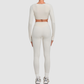 Wholesale Women's Activewear Cropped Long-Sleeve Top & High-Waist Leggings Yoga Set