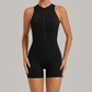 Wholesale Half zip Integrated hip lifting jumpsuit