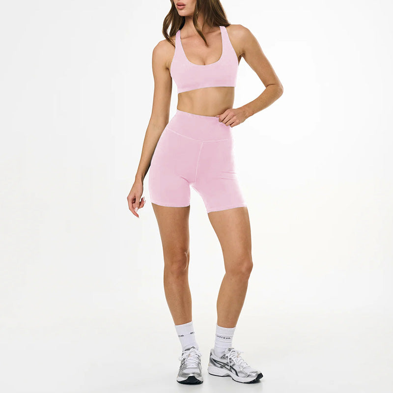 Wholesale women's racerback solid color yoga and activewear set