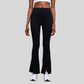 High-waisted flared slit pants