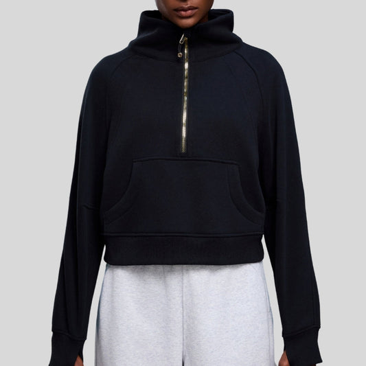 Wholesale Half-Zip Stand Collar Fleece Sweatshirt | Wonderxfans bulk activewear