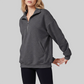 Loose long sleeved Half Zip Stand Collar Fleece Sweatshirt