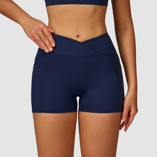 Wholesale women's solid color high-waisted shorts | Wonderxfans bulk activewear