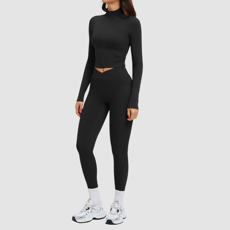 Wholesale Solid Color Slim-Fit Athletic Yoga Set